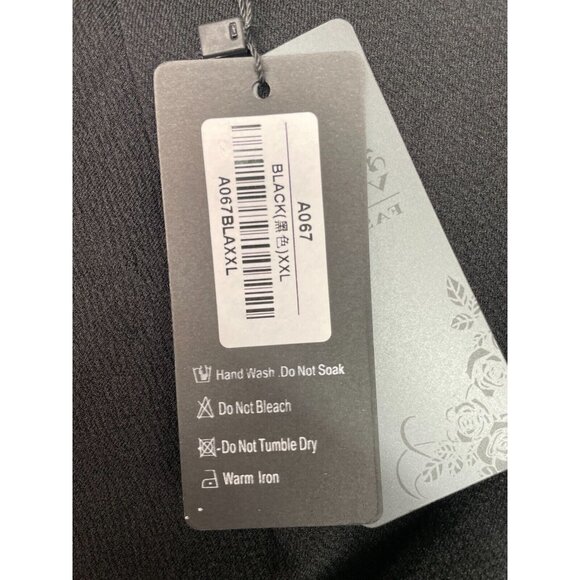 Women's Veljie Vintage Scoop Neck Casual Flare Cap Sleeve Black Swing Dress XXL - Picture 9 of 9